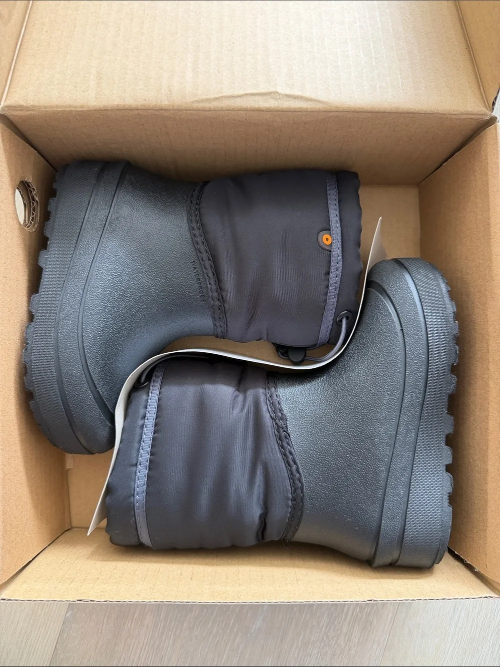 Bogs Kids Black Waterproof Snow Boots with Toggle